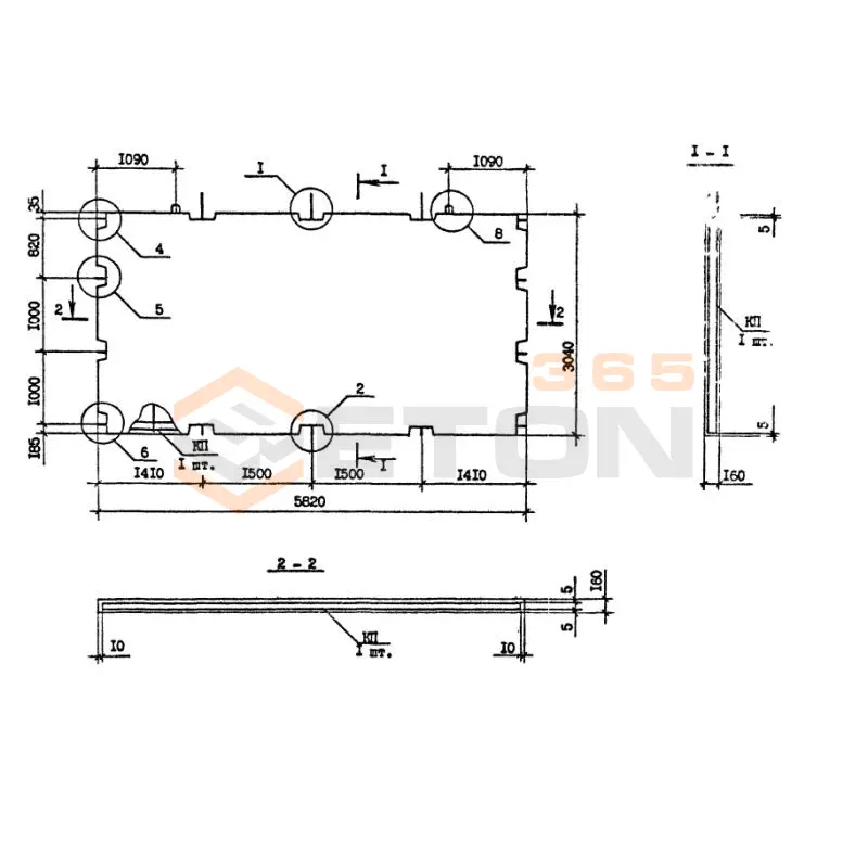 Панели внутренних стен Серия 1.090.1-7с ПВ 58-30-1 тс (1.090.1-7с)