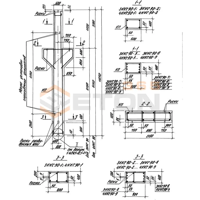 Колонны Серия 1.424.1-12 4ККС 90-8