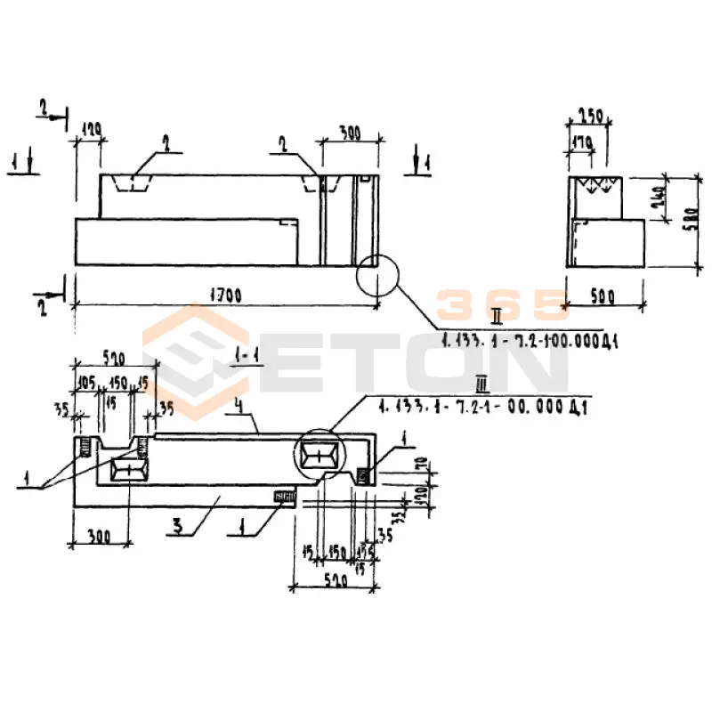 Блоки наружных стен Серия 1.133.1-7 4БНЛ 17-6-50-75 п-2