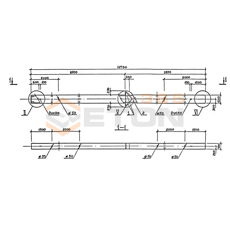 Колонны высотой 6,0; 7,2 м Серия 1.420.1-19 К 62-4