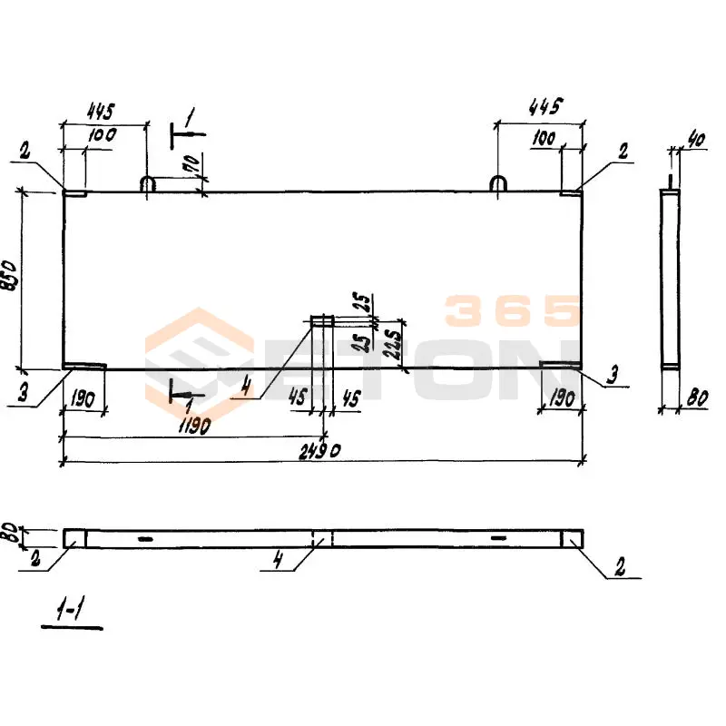 Панели ограждения Серия 3.818.9-2 ПОГ 249-85