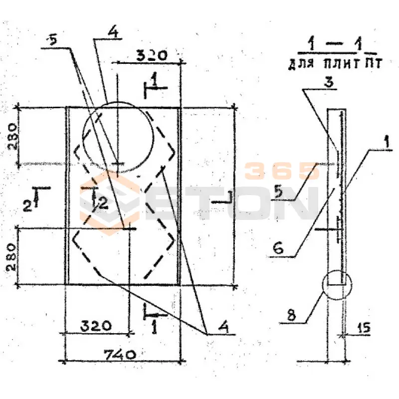 Плиты каналов ПТ серия 3.006.1-8 ПТ 75-180-20-15
