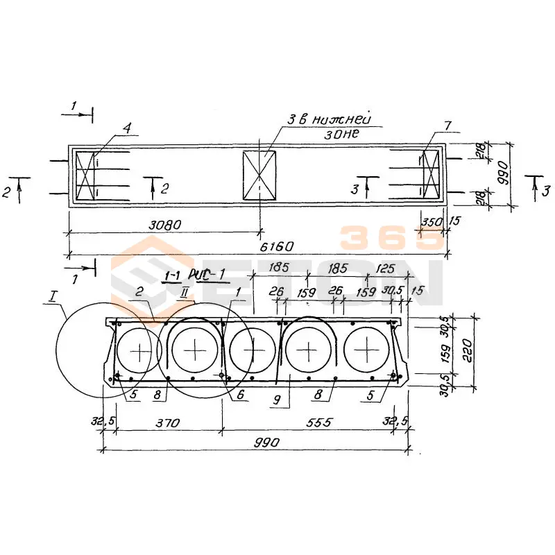 Плиты многопустотные для районов с сейсмичностью Серия 1.141.1-40с 1ПК 62-10-8 АтV с7