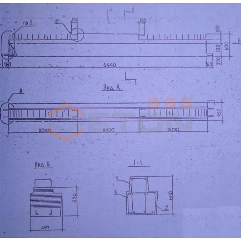 Ригели для опирания многопустотных плит перекрытий Серия 1.020.1-2с/89 1РП 6-2-65-3