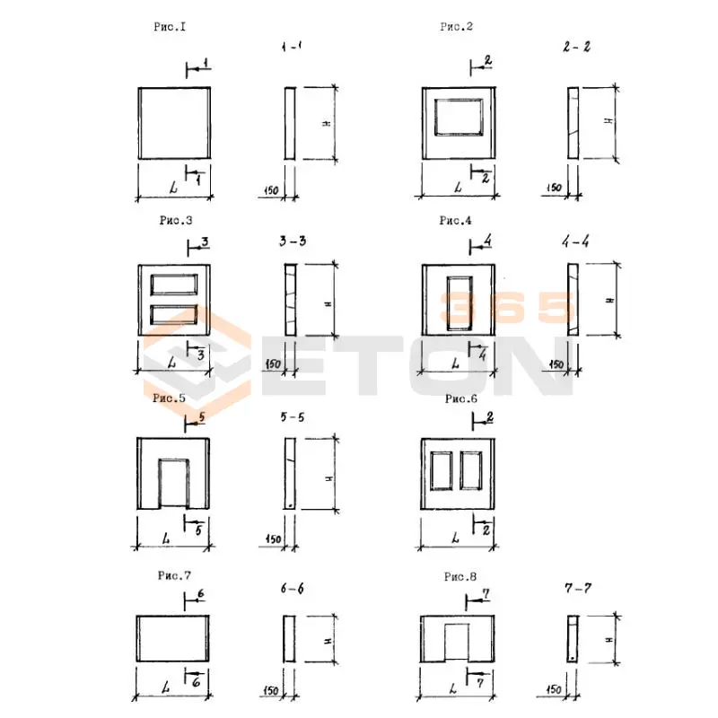 Панели стеновые однослойные наружные Серия 1.090.1-9м 1НЦ 30-19-15-1 с-1 (1.090.1-9м)