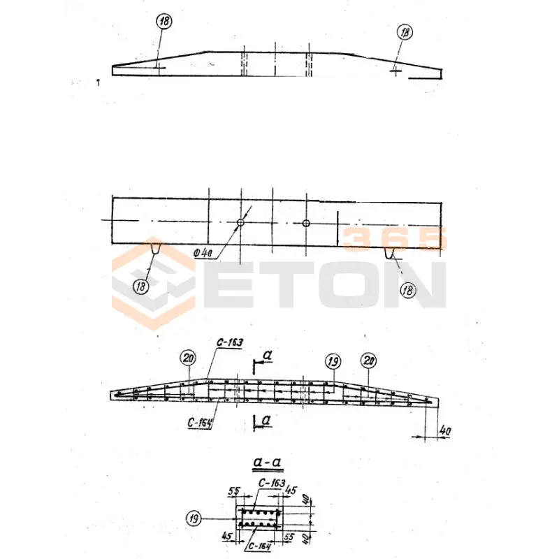 Ригели для закрепления железобетонных опор Серия 3.407-115 АР 4 и