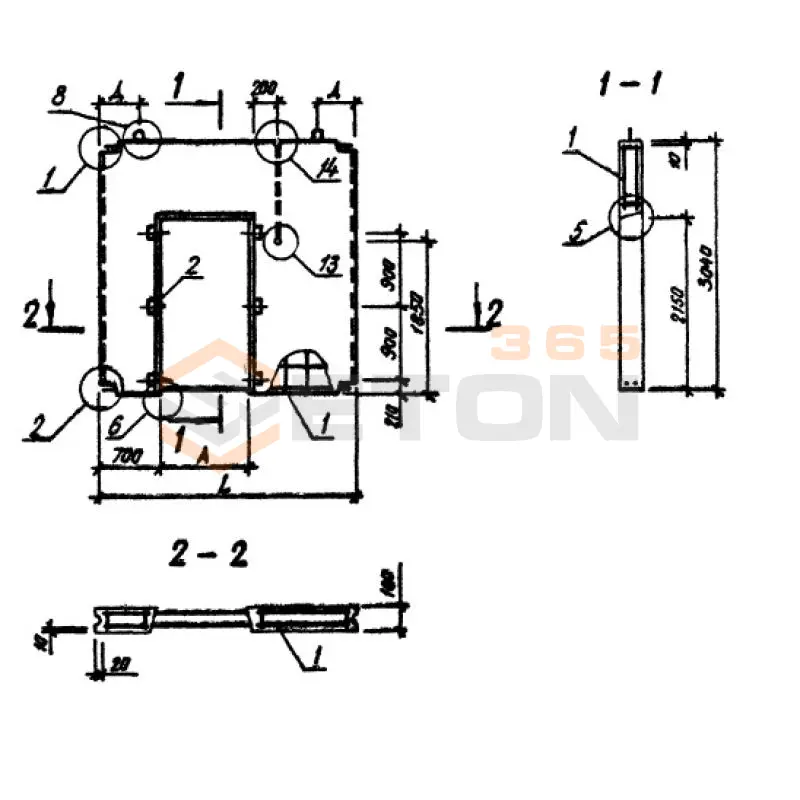 Панели внутренних стен Серия 1.090.1-3пв ПВП 30-30-13-1 т пв (1.090.1-3 пв)