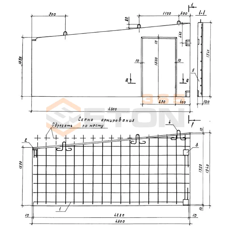 Стенки разделительные Серия 1.100.1-7 ПГЧ 43-19-10