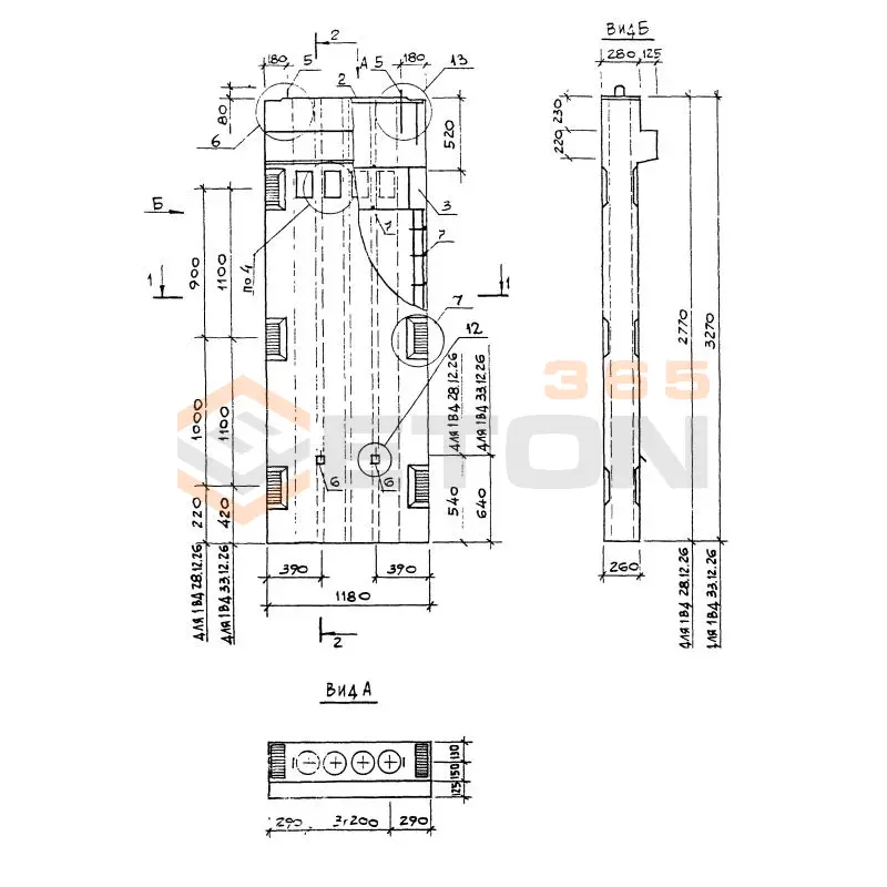 Вентблоки-диафрагмы жесткости Серия 1.034.1-1/90 1ВД 33-12-26