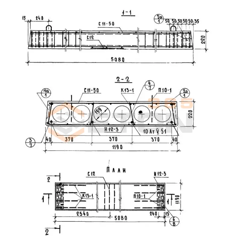 Панели многопустотные Серия 1.141-10 ПК 6-51-12 АтV (1.141-10)