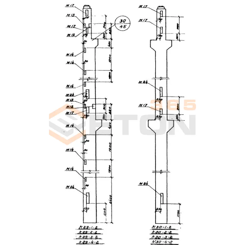 Колонны Серия ИИ 22-3 К 30-1-2 (ИИ 22-3)