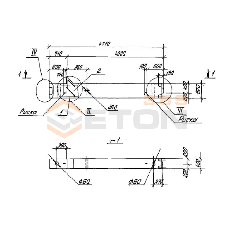 Колонны высотой 6,0; 7,2 м Серия 1.420.1-19 К 31-2