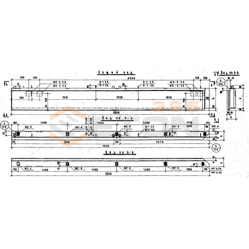 Панели стеновые керамзитобетонные толщиной 24 и 32 см Серия ИИ 04-5 Н 56-6 л