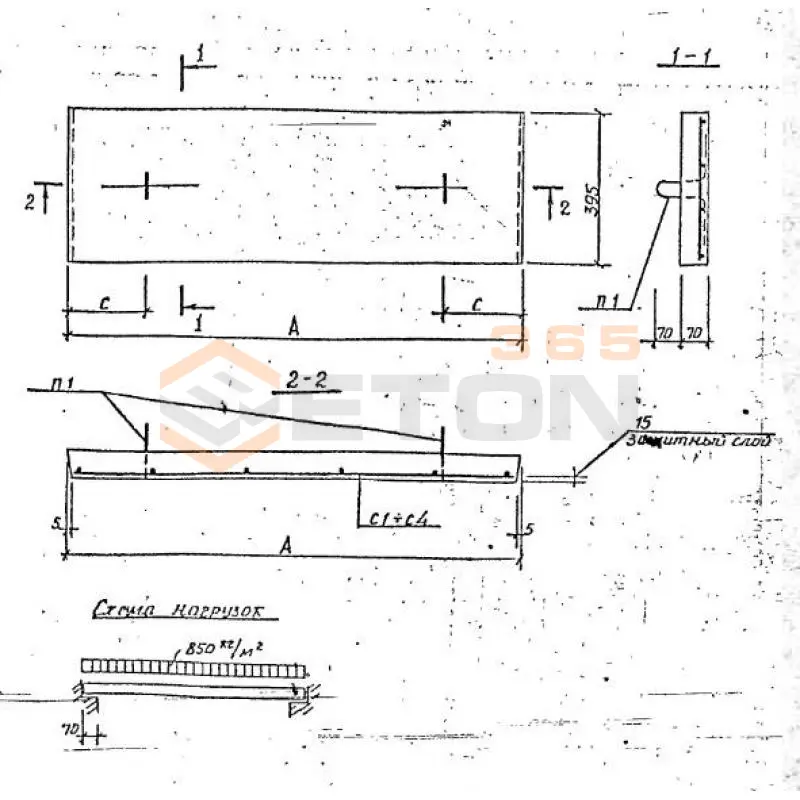 Плиты плоские П Серия 02.019 КЖИ, ТУ 5842-003-51478045-2001, ВТ1.243-2.1, Шифр 088.007.026 П 3 б