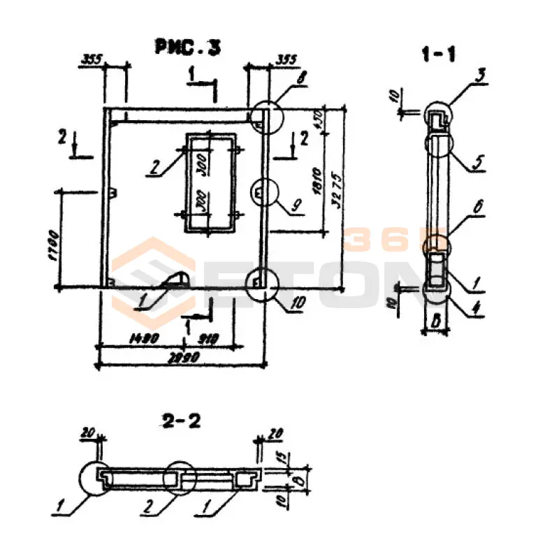 Панели наружных стен однослойные Серия 1.090.1-3пв 7ПСО 30-33-3,5-2 п пв (1.090.1-3пв)