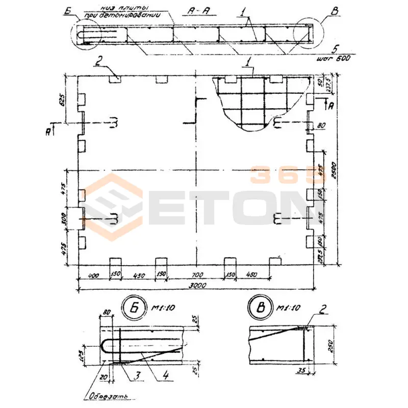 Плиты омоноличенные Серия 3.505.1-16 1ПО 25