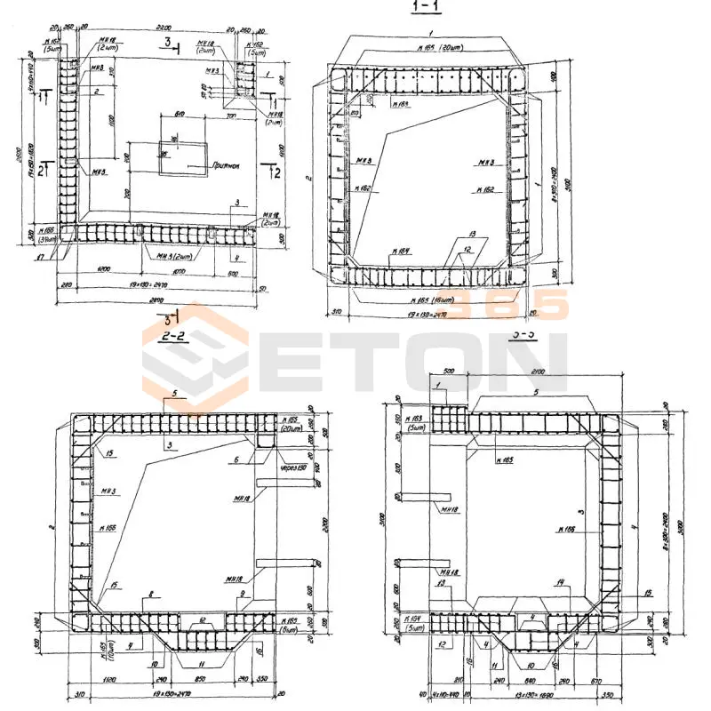 Участки монолитные Серия 03.005-6 Участок 4а-II