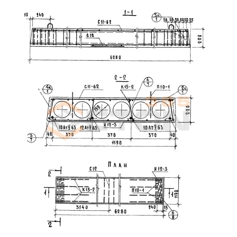 Панели многопустотные Серия 1.141-10 ПК 6-63-12 АтV (1.141-10)