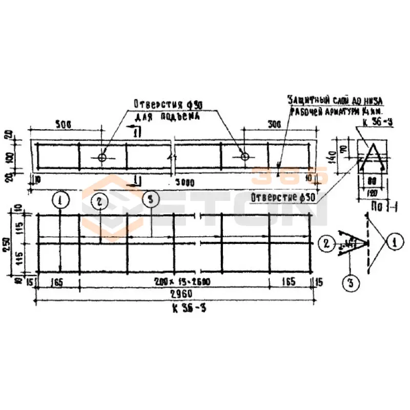 Перемычки Серия ИИ 03-02 Альбом 16б ч2 Б 30