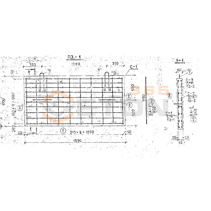 Плиты заборные Серия 3.820-13 ПЗ 1