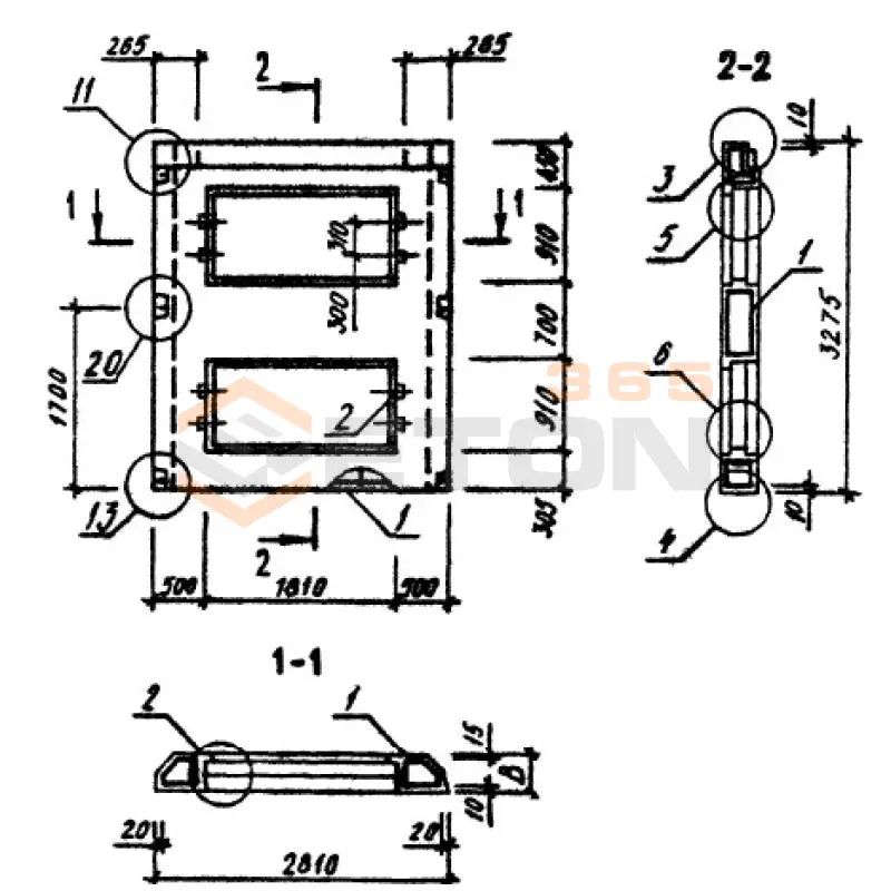Панели наружных стен однослойные Серия 1.090.1-3пв ПСЛ 28-33-4,0-2 п пв (1.090.1-3пв)