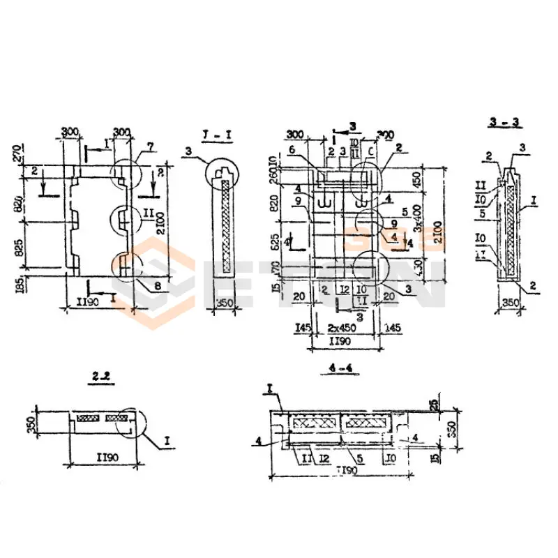 Панели наружных стен нулевого цикла Серия 1.090.1-7с ПСЦ 12-21-3,5 птс (1.090.1-7с)