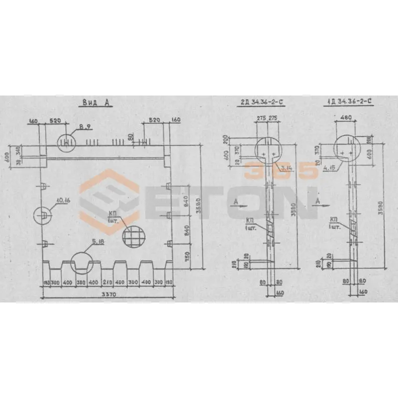 Диафрагмы жесткости Серия 1.020.1-2с/89 1Д 34-36-2 с