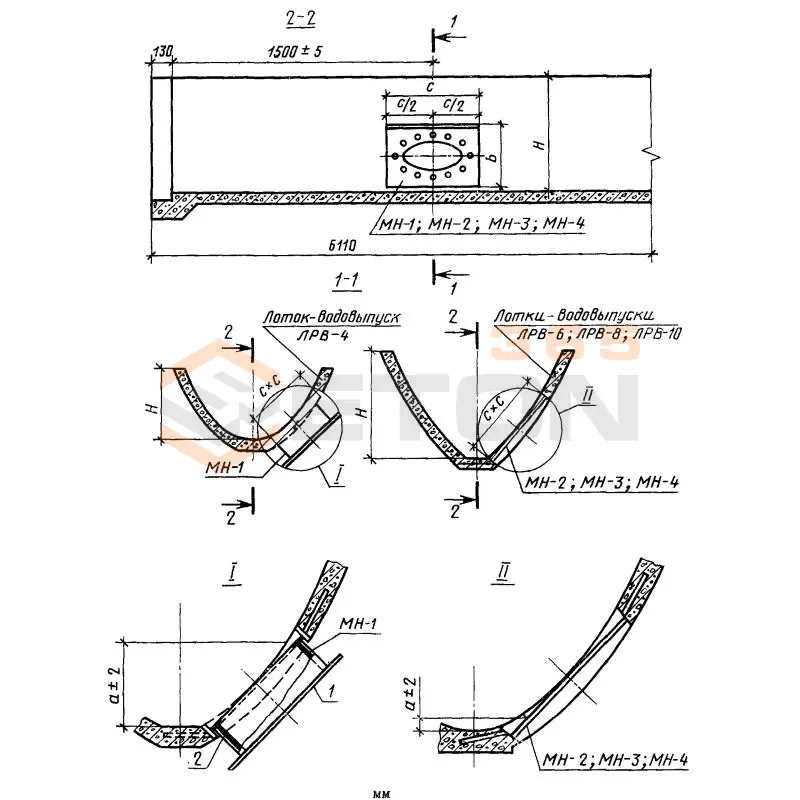 Лотки железобетонные оросительных систем ГОСТ 24587-81 ЛРВ 10