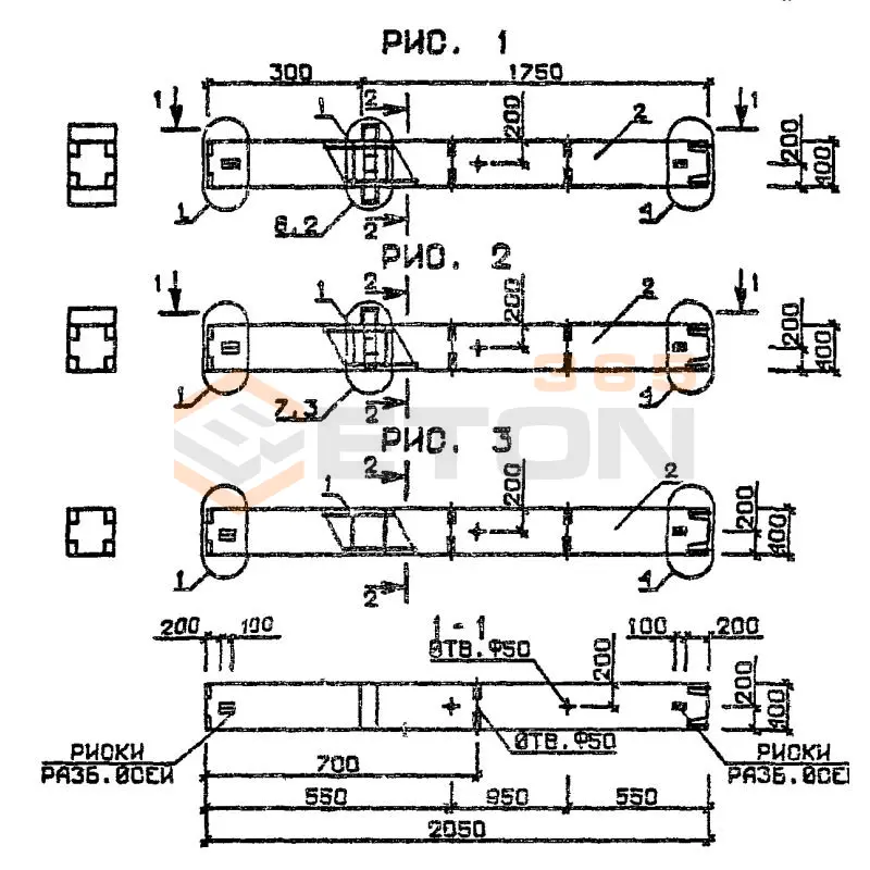 Колонны для зданий с высотой этажа 2,8 и 3,3 м серия 1.020-1/87 ( 1.020.1-7, 1.020-1/83, ИИ 04-1, 1.020.1-3пв ) 1КВО 4-28-1,1