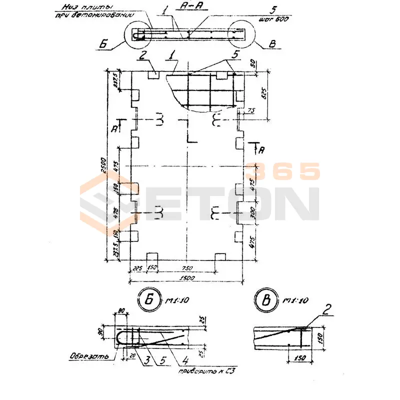 Плиты омоноличенные Серия 3.505.1-16 3ПО 15