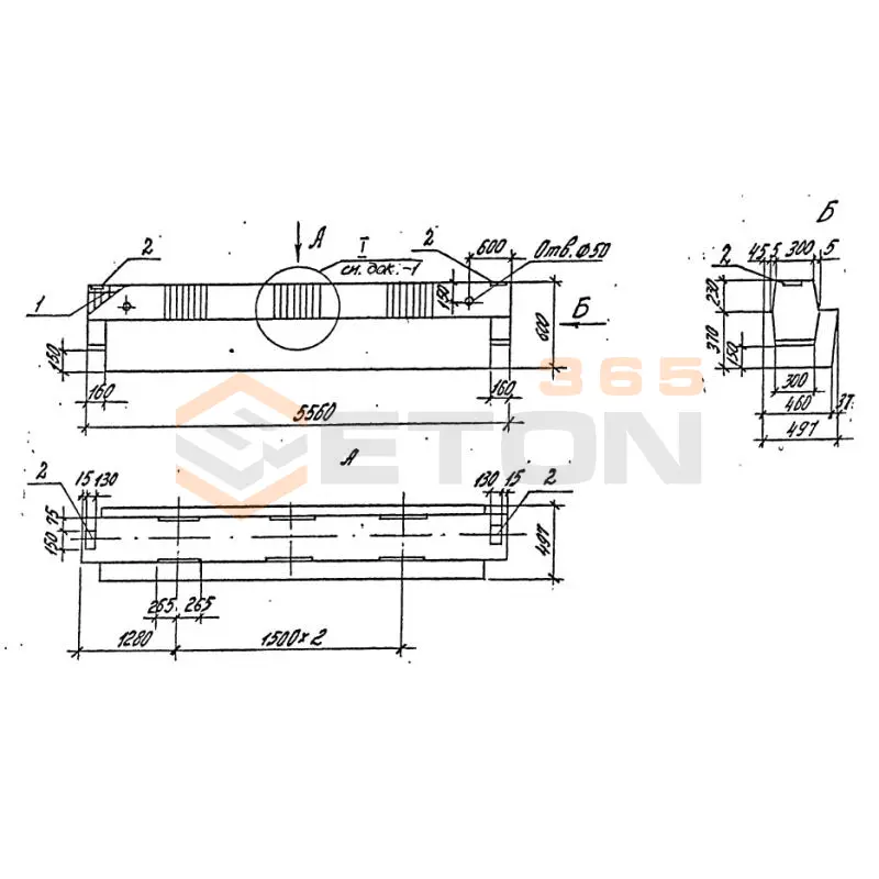 Ригели высотой 600 мм для опирания многопустотных плит перекрытия серия 1.020-1/87 ( 1.020.1-7, 1.020-1/83, ИИ 04-1, 1.020.1-3пв ) РОП 6-56-40