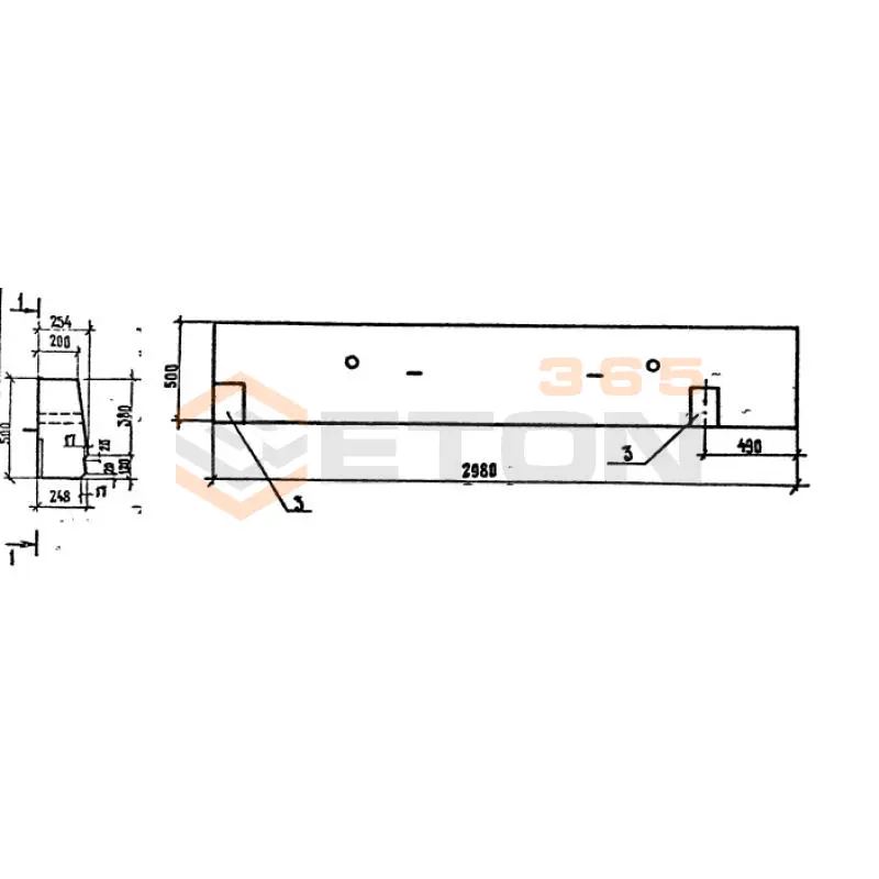 Блоки бордюрного ограждения Серия 3.503.1-73 БО 2