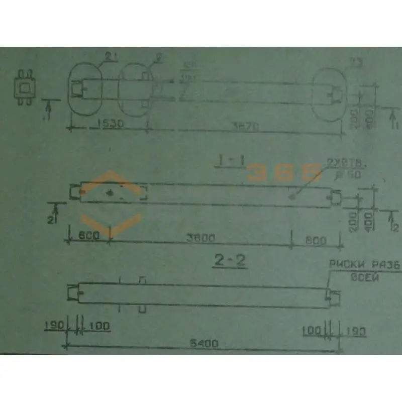 Колонны сечением 400х400 мм для зданий с высотами этажей 5,4-6,0 и 6,0 (7,2) м Серия 1.020.1-2с/89 1КС 54-54-9 с