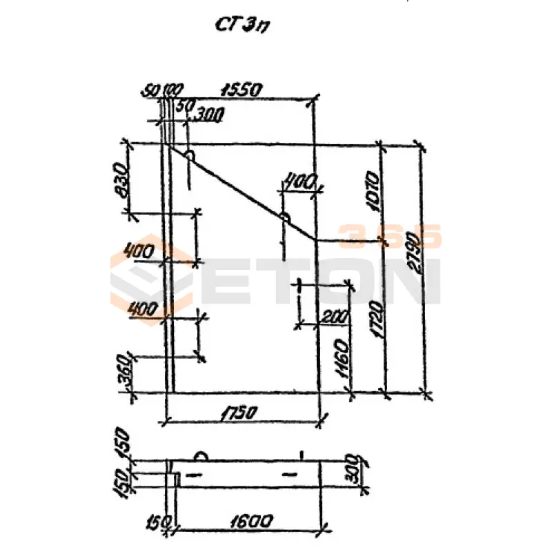 Откосные стенки серия 3.501.1-177.93 (3.501.1-126, 3.501-104, Шифр 2175рч) СТ 3