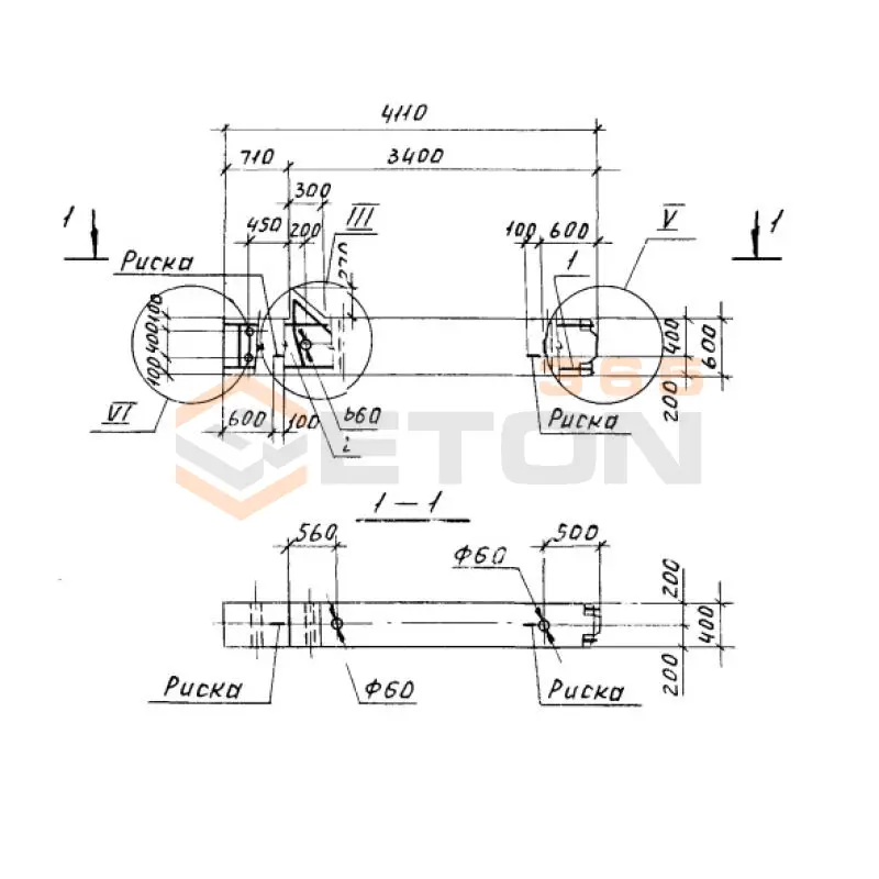 Колонны высотой 5,4 м Серия 1.420.1-20с К 22-9 с