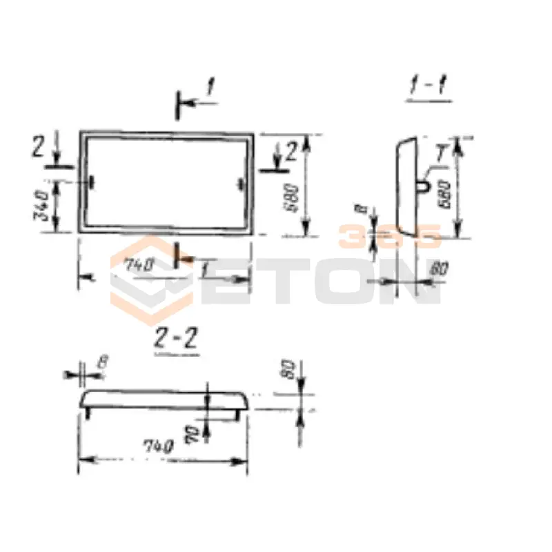 Плиты трамвыйных путей ГОСТ 19231.0-83 3П 7-7-8