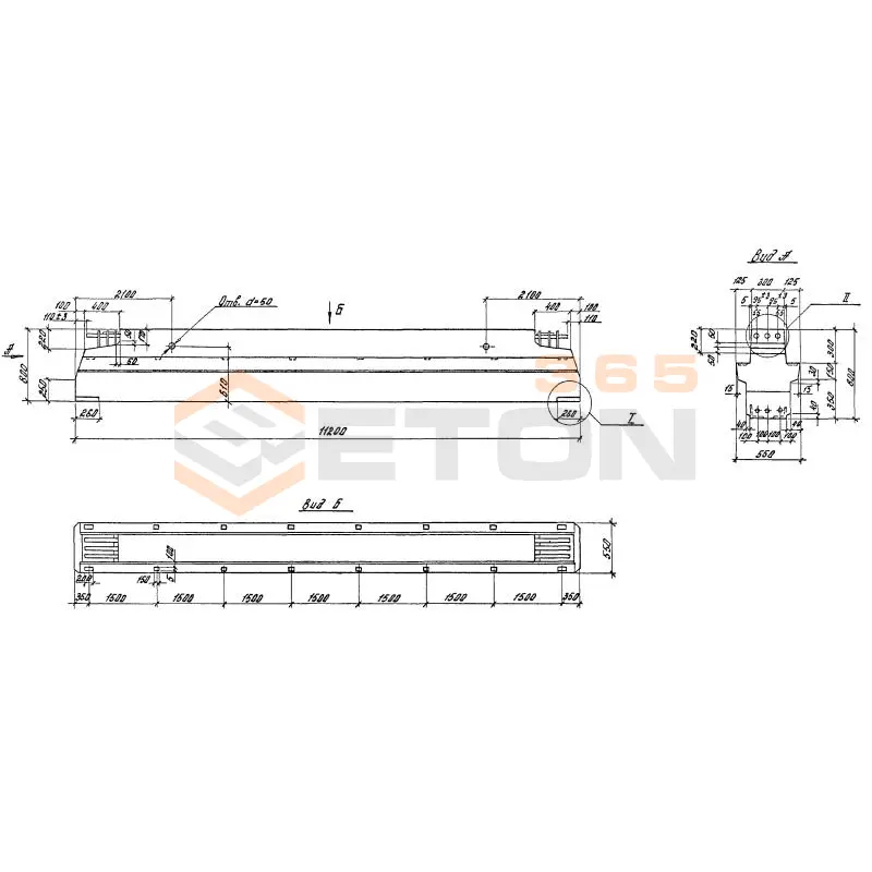 Ригели пролетом 12,0 м Серия 1.420.1-19 Р 1-15 АтVск-2