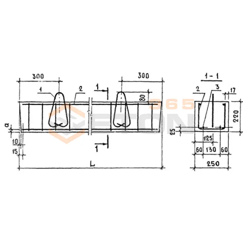 Перемычки брусковые ПБ серия 1.038.1-1 ( 1.138-10, ИИ 03-02, ГОСТ 948-84, 1.139-1 ) 1ПР 20-25-22-28 АVт