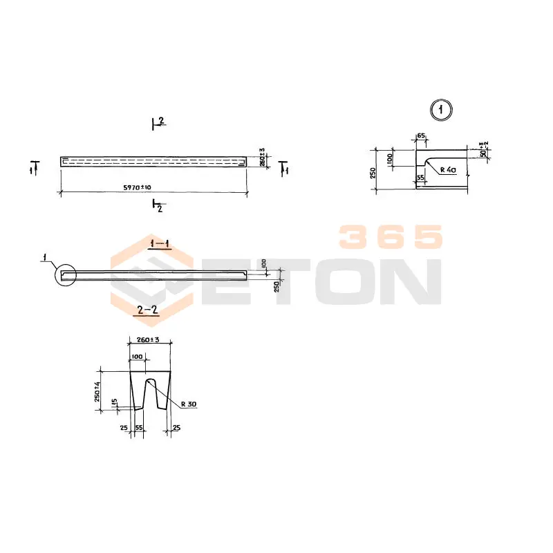 Плиты покрытий доборные Серия 1.865.1-4/89 3ПДС 6-2 тнс