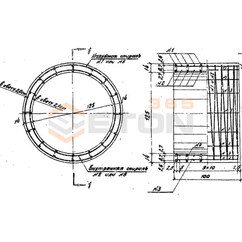 Звенья железобетонные круглых водопропускных труб для автомобильных дорог Серия 3.501-59 и 3.501.1-144, шифр 1484 Блок 15