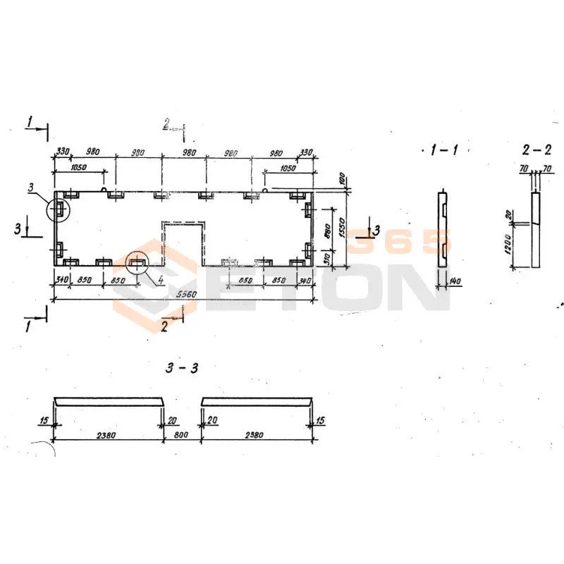 Диафрагмы жесткости плоские серия 1.020-1/87 ( 1.020.1-7, 1.020-1/83, ИИ 04-1, 1.020.1-3пв ) ДП 56-16 пв