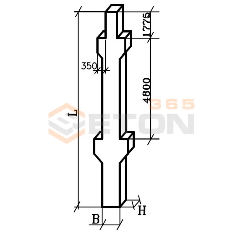 Колонны железобетонные для многоэтажных производственных зданий на высоту этажа 4,8 м Серия 1.420-12 вып. 2 К 18а-6-5