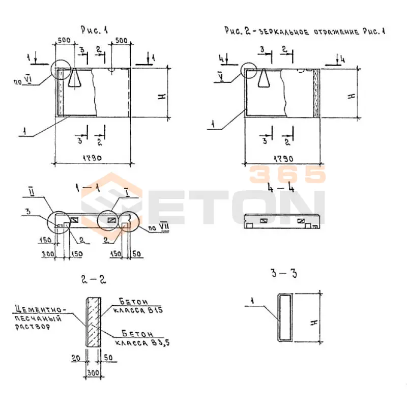 Панели стеновые двухслойные Серия 1.832.1-18.93 ПСД 15-9-30 уп