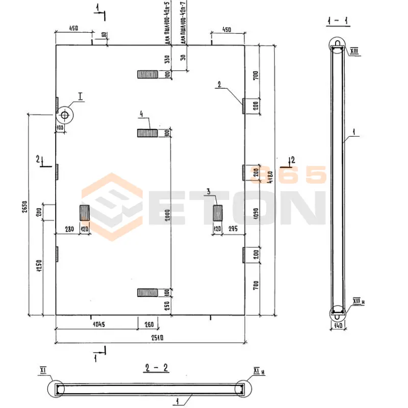 Панели шахт лифтов Серия 1.289.1-2 ПШЛ 100-42п-7