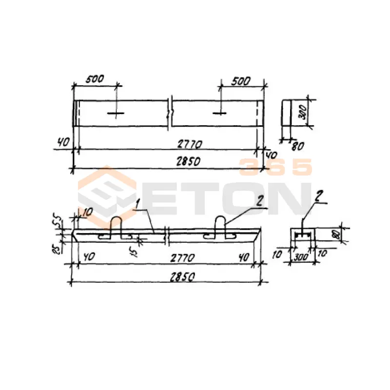 Бетонные вкладыши Серия 1.100.1-7 ПМ 28-3-8
