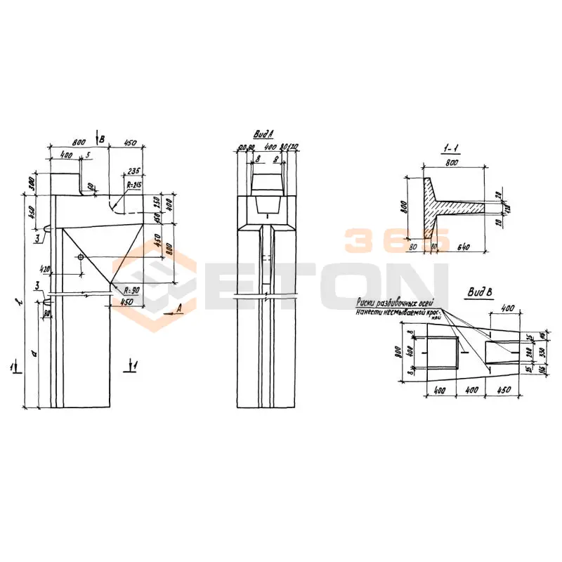 Сваи таврового сечения Серия 1.811.1-3 СТ 40-8-1 АIII н (1.811.1-3)