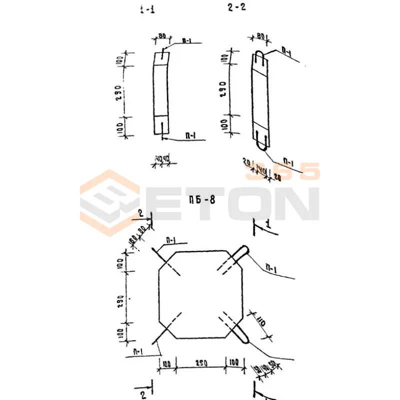 Укрепления откосов ТП 320-55 ПБ 8 (ТП 320-55)