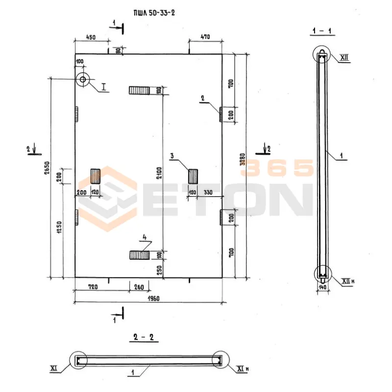 Панели шахт лифтов Серия 1.089.1-2 ПШЛ 50-36-4 (1.089.1-2)