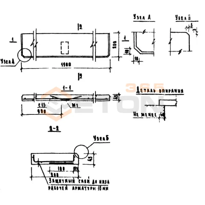 Плиты подоконные Серия 1.136-1 ЛО 19-20 (1.136-1)