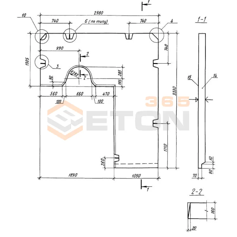 Лестничные площадки Серия 1.100.1-7 1ЛП 30-33-4 к